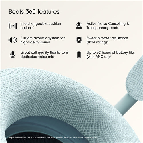 Beats 360 Over-Ear Headphones Sky with Sky Knit Cushions