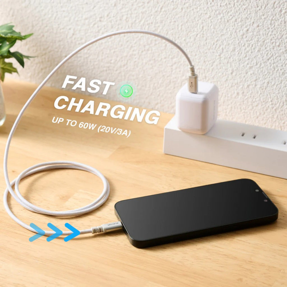 Elecom MPA-Class10WH 1m USB-C to Lightning Cable White