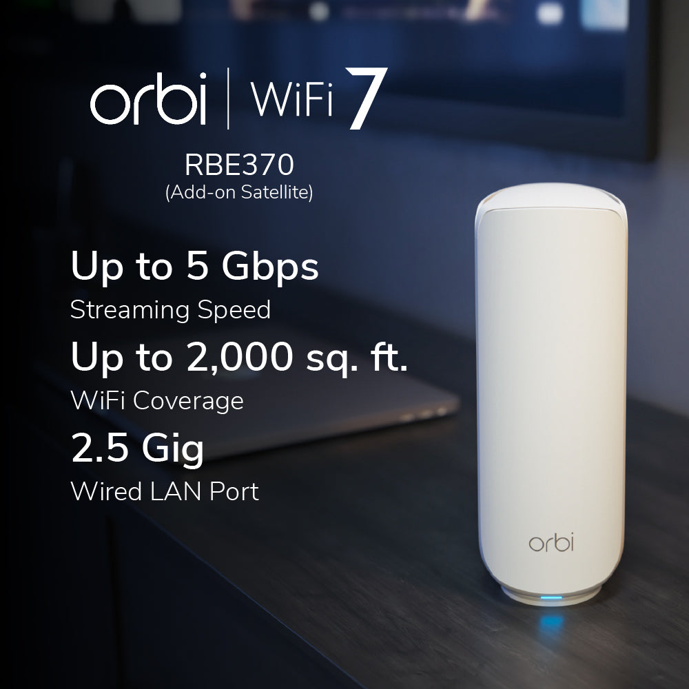Netgear RBE373 Orbi 370 Dual-Band Wi-Fi 7 Mesh System (3-Pack)