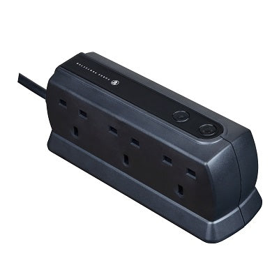 Masterplug SRGD62MB-MPA 13A 6 Socket Surged (Matt Black)