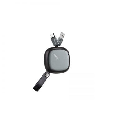 HOCO U33 Retractable USB A to Type-C USB Charging Cable  2A 90cm Black