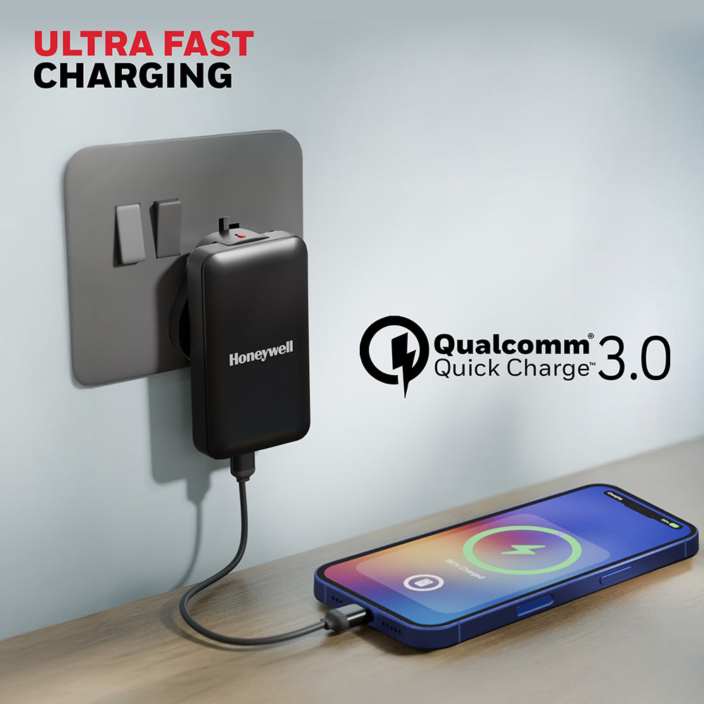Honeywell Zest GaN Charger 45W Ultra Thin (Black)
