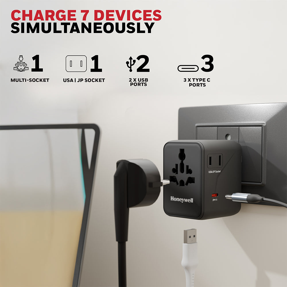 Honeywell Universal World Travel Adapter 70W (Black)