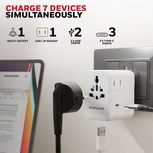 Honeywell Universal World Travel Adapter 70W (White)