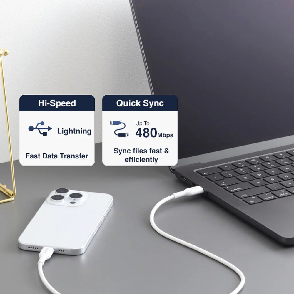 Elecom MPA-Class10WH 1m USB-C to Lightning Cable White