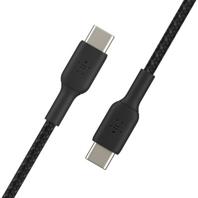 Belkin CAB004bt1MBK BoostCharge Braided USB-C to USB-C Cable (Black, 1M)
