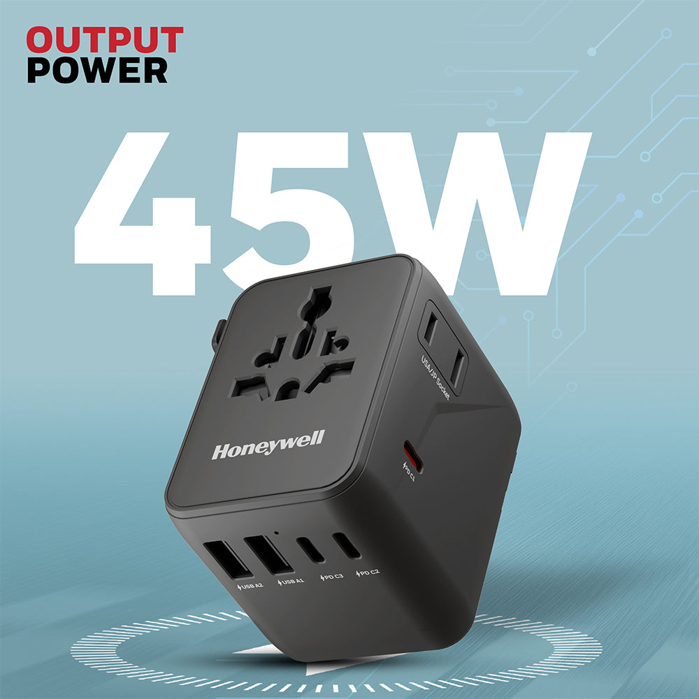 Honeywell Universal World Travel Adapter 45W (Black)