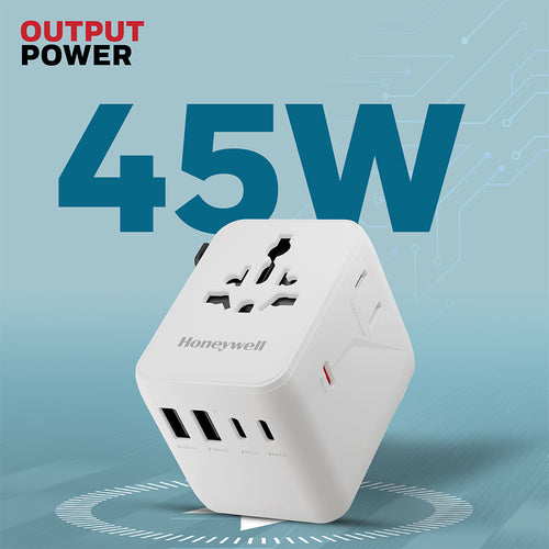 Honeywell Universal World Travel Adapter 45W (White)