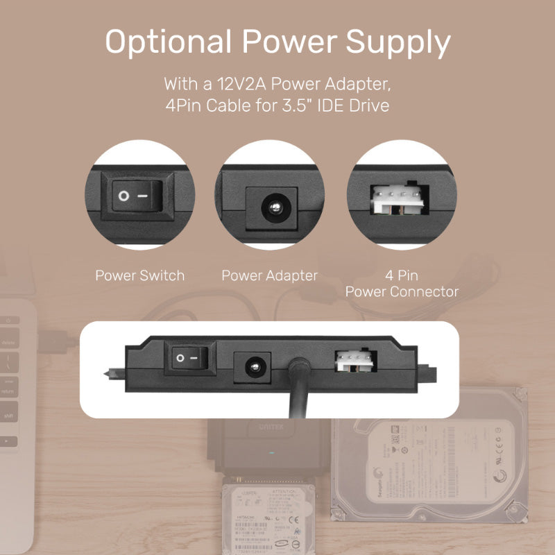 Unitek Y-3324 SmartLink Trinity USB 3.0 to 3-Port HDD/SSD Adapter