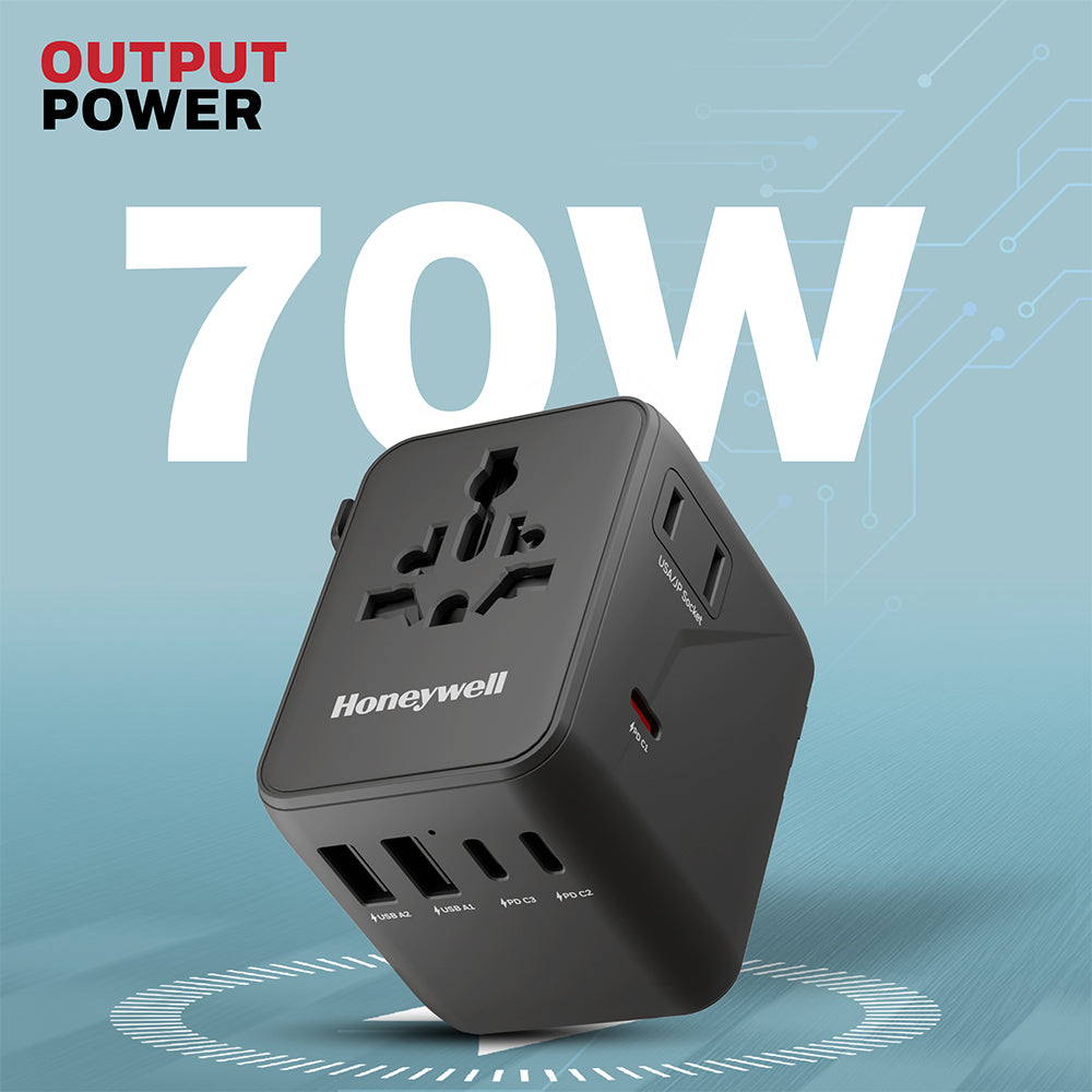 Honeywell Universal World Travel Adapter 70W (Black)