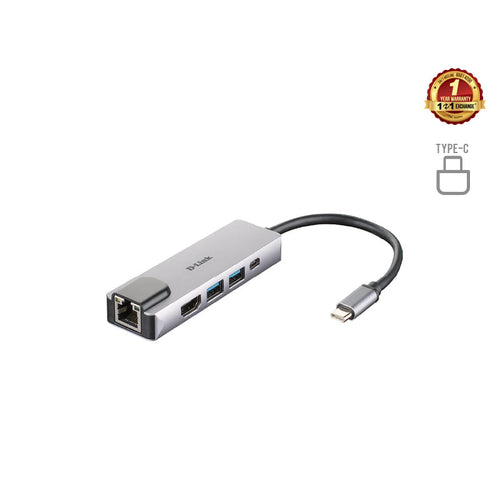 D-Link DUB-M520 5-in-1 USB-C Hub with HDMI/Ethernet and Power Delivery