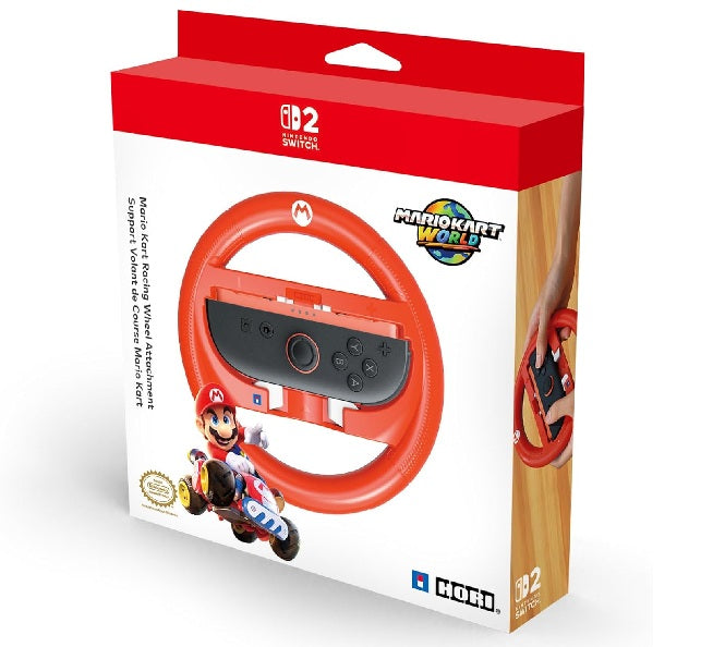 HORI Mario Kart Racing Wheel Attachment for Nintendo S2-Mario