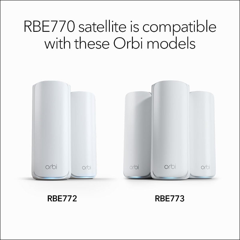 Netgear Orbi 770 Tri-Band 2.5G Wi-Fi 7 Mesh Add-on Satellite - BE11000 11Gbps (RBE770)