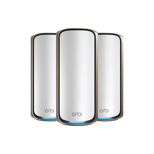 Netgear Orbi 970 Quad-Band WiFi 7 Mesh System - BE27000 27Gbps - 3-Pack - White (RBE973S)