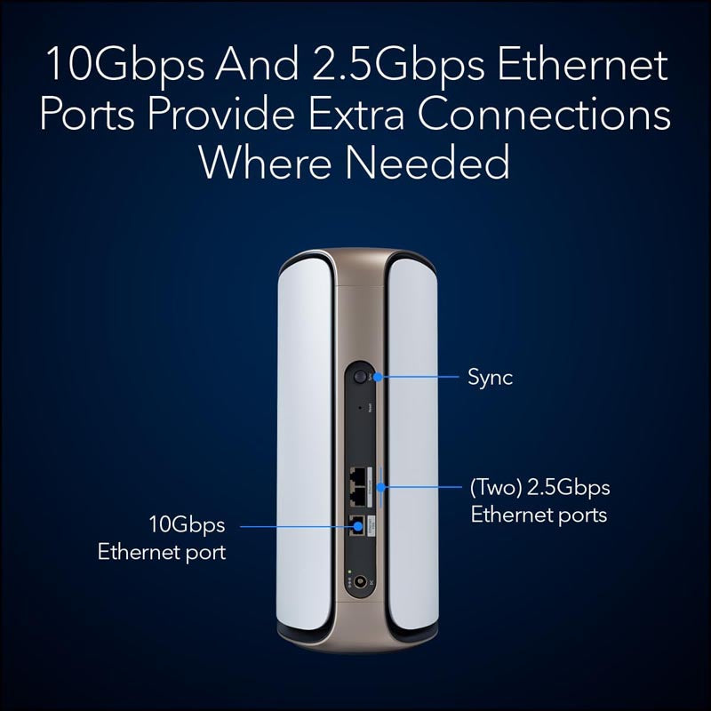 Netgear Orbi 970 Quad-Band WiFi 7 Mesh Add-on Satellite - BE27000 27Gbps - White (RBE970)