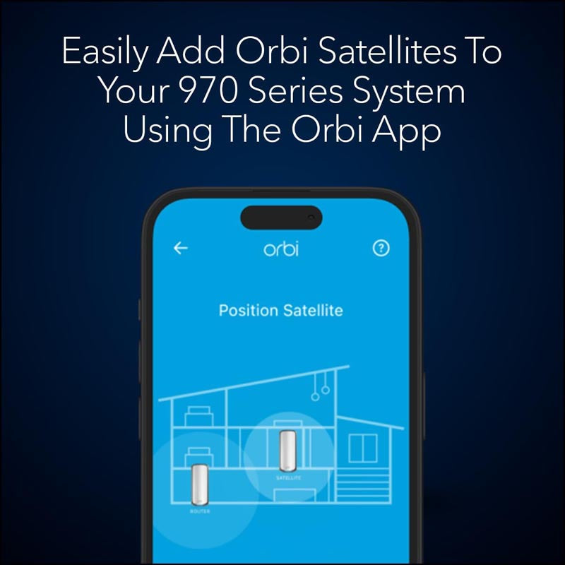 Netgear Orbi 970 Quad-Band WiFi 7 Mesh Add-on Satellite - BE27000 27Gbps - White (RBE970)