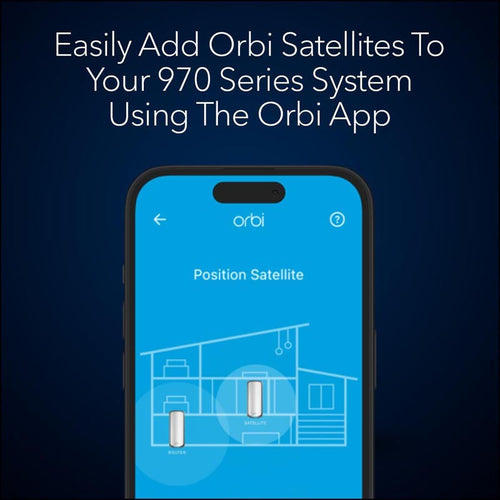 Netgear Orbi 970 Quad-Band WiFi 7 Mesh Add-on Satellite - BE27000 27Gbps - White (RBE970)