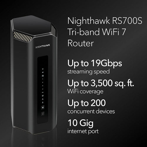 Netgear Nighthawk Tri-Band Wi-Fi 7 Wireless Router - BE19000 19Gbps (RS700S)