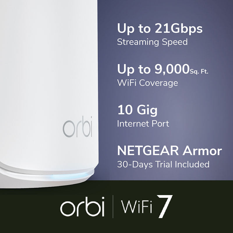 Netgear RBE873 Orbi 870 Tri-Band Wi-Fi 7 Mesh System (3 Pack)