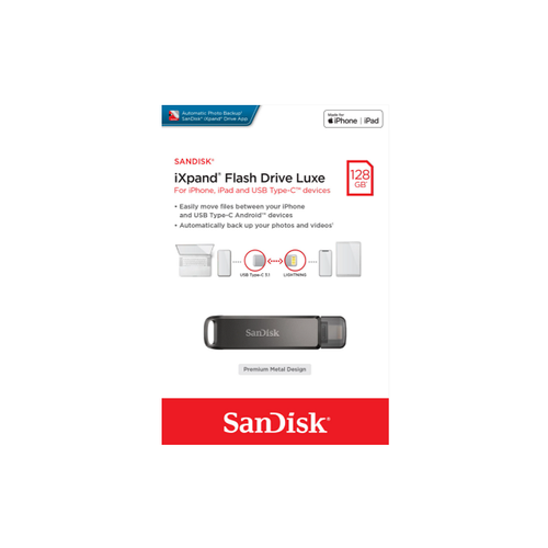 SanDisk iXpand Flash Drive Luxe 128GB USB 3.1 [SDIX70N-128G-GN6NE]