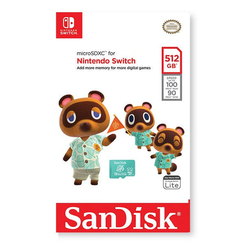 SanDisk Nintendo Licensed microSDXC UHS-I 512GB (Green) 100MB/s [SDSQXAO-512G-GN3ZN]