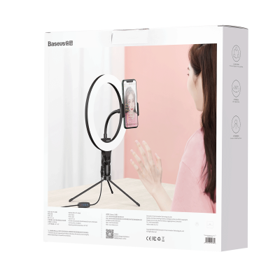 Baseus CRZB10-A01 Selfie LED Ring Light with Tripod & Holder