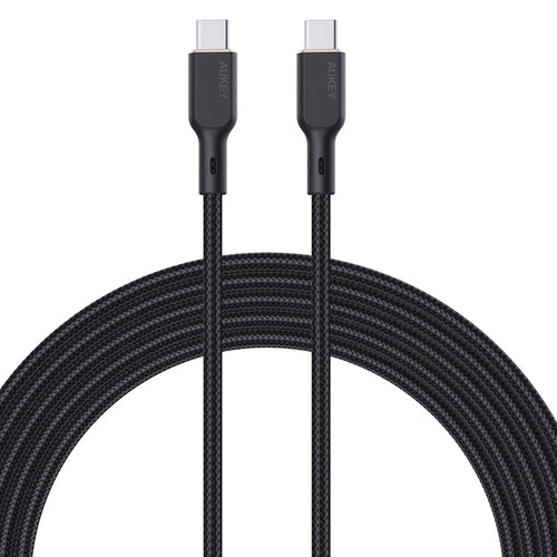 Aukey CB-KCC102 1.8M 100W Braided USB C to C Cable with Kevlar Core Black