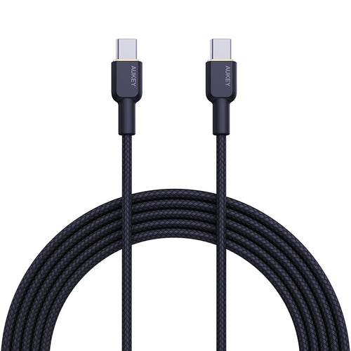 Aukey CB-NCC1 1M Nylon Braided USB C to C Cable (Black)