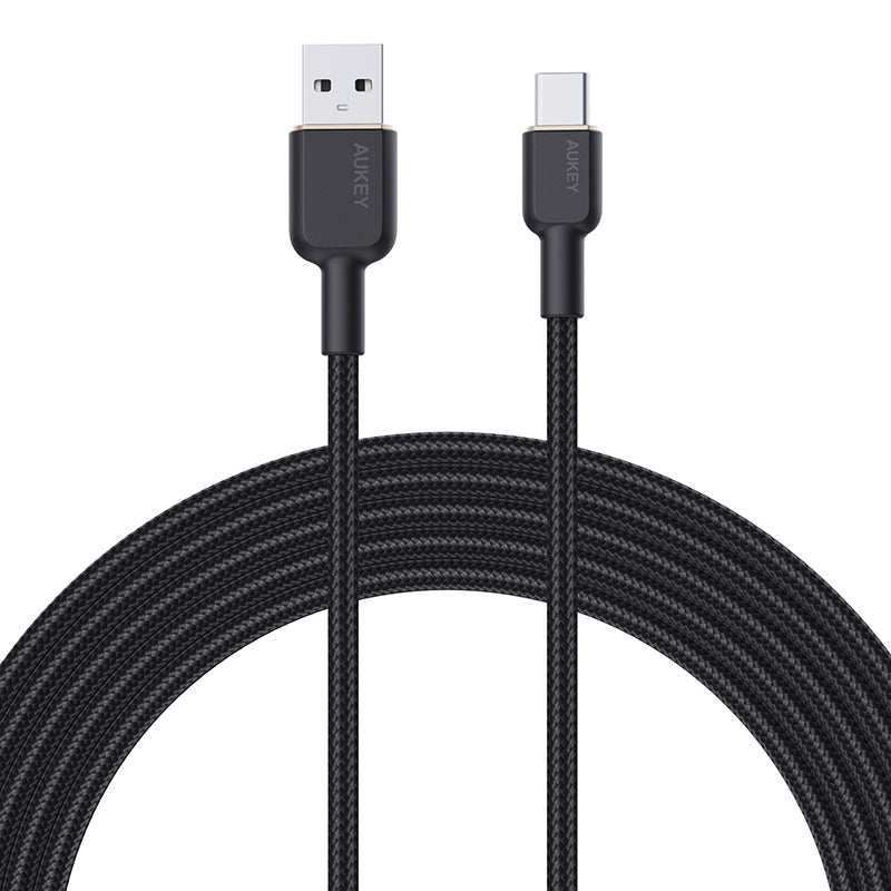 Aukey CB-NAC2-BK Circlet AC Nylon Braided USB-A to USB-C Cable 1.8M (Black)