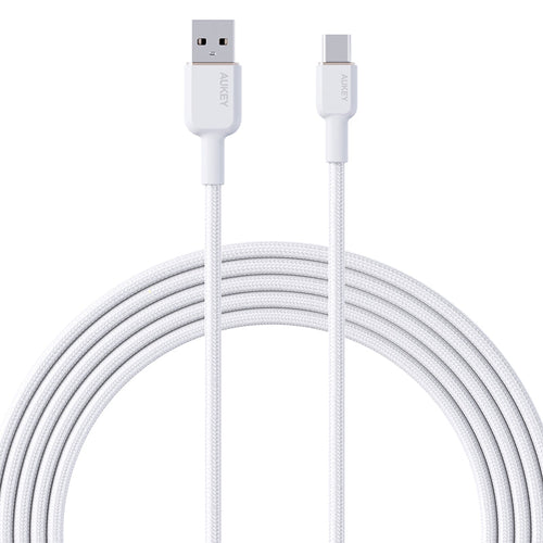 Aukey CB-NAC2-WH Circlet AC Nylon Braided USB-A to USB-C Cable 1.8M (White)