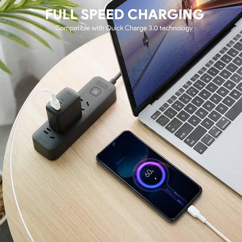 Aukey CB-NAC2-WH Circlet AC Nylon Braided USB-A to USB-C Cable 1.8M (White)
