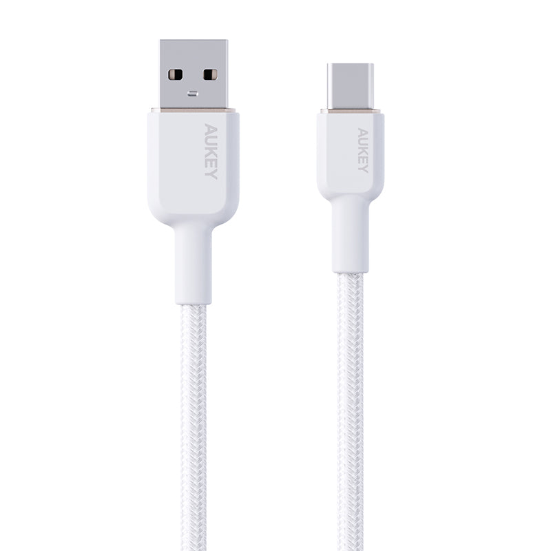 Aukey CB-NAC2-WH Circlet AC Nylon Braided USB-A to USB-C Cable 1.8M (White)