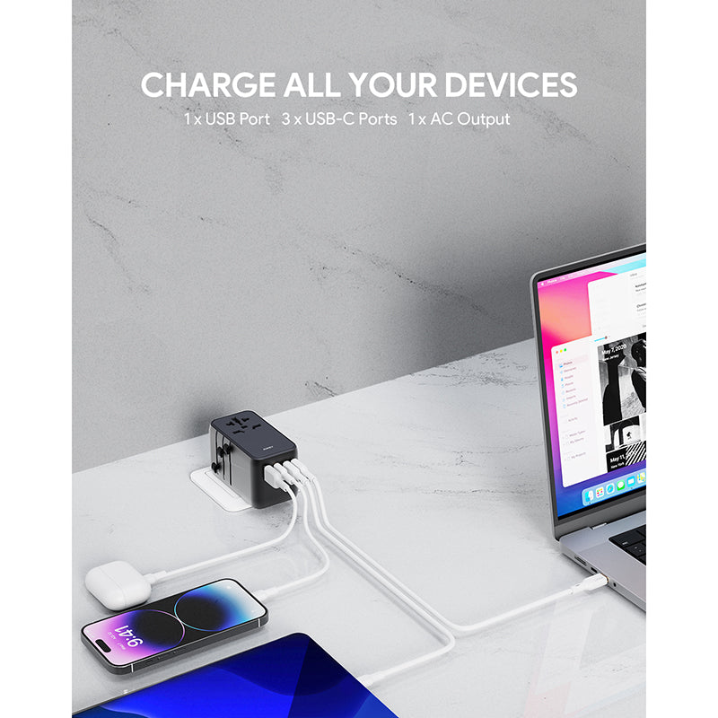 Aukey PA-TA09 100W Universal Travel Charger (Black)