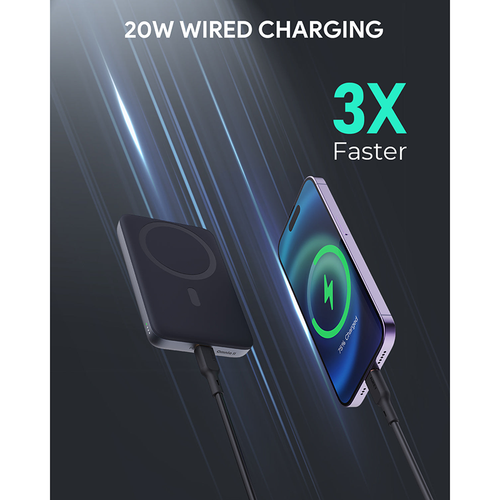 Aukey PB-MS01 MagLynk 6700mAh Magnetic Wireless Charging Power Bank (Black)