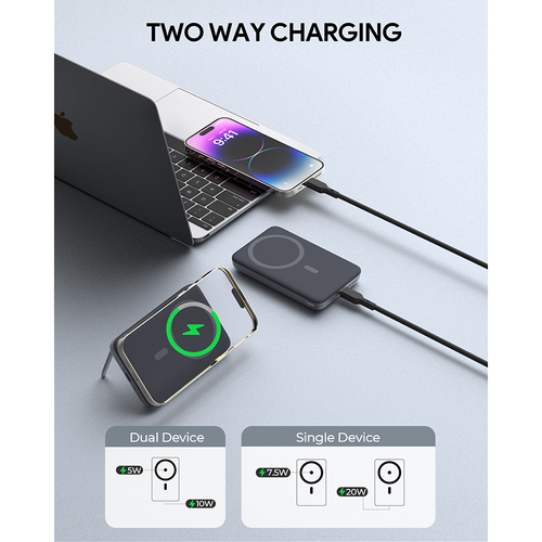 Aukey PB-MS01 MagLynk 6700mAh Magnetic Wireless Charging Power Bank (Black)