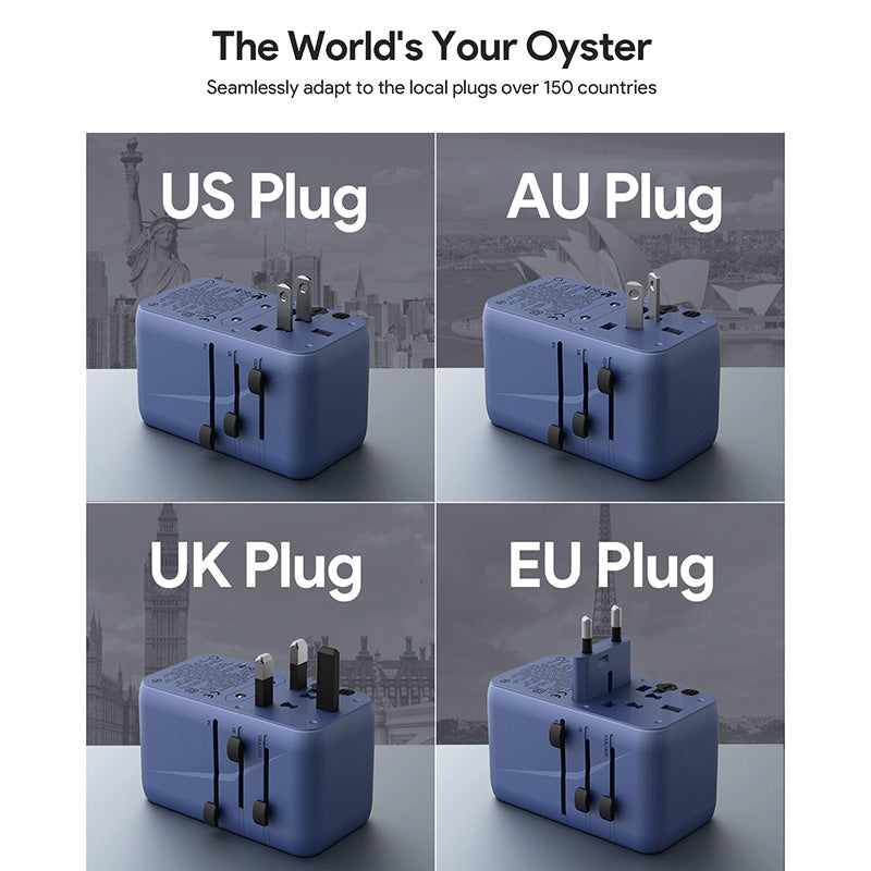 Aukey PA-TA09 100W Universal Travel Charger (Blue)