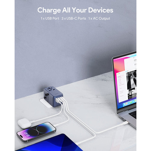 Aukey PA-TA09 100W Universal Travel Charger (Blue)