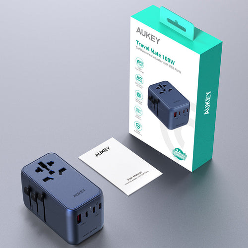 Aukey PA-TA09 100W Universal Travel Charger (Blue)