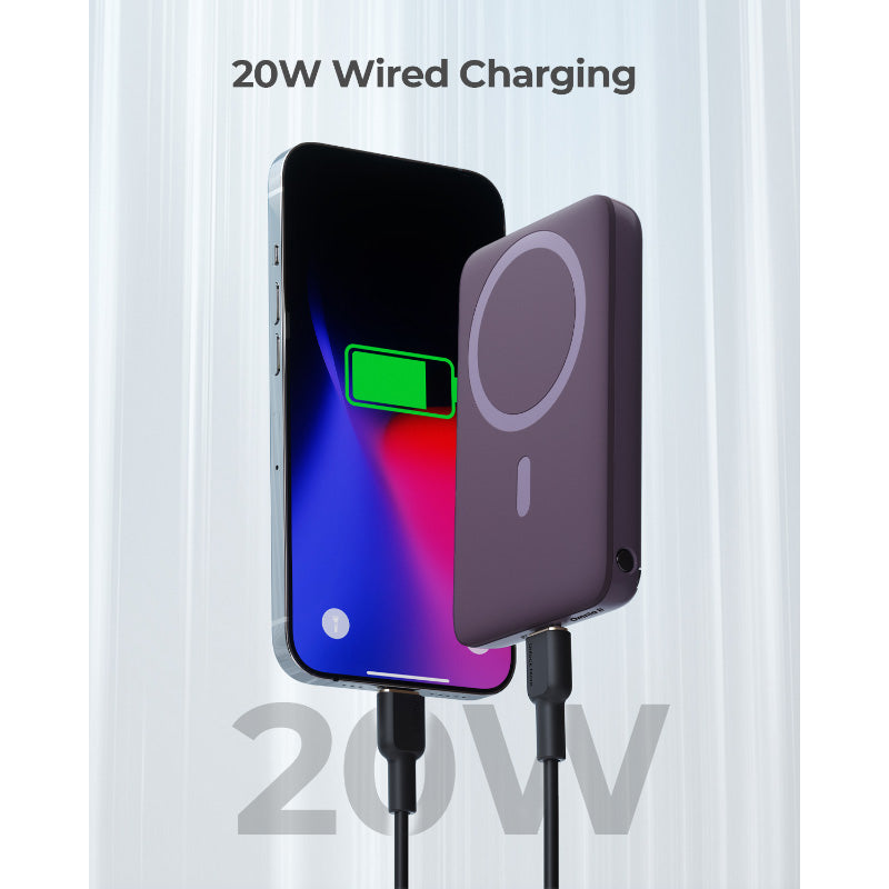 Aukey PB-MS01 MagLynk 6700mAh Magnetic Wireless Charging Power Bank (Purple)
