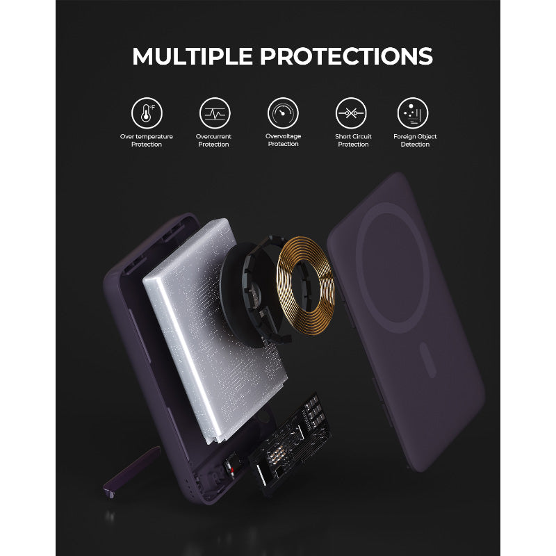 Aukey PB-MS01 MagLynk 6700mAh Magnetic Wireless Charging Power Bank (Purple)
