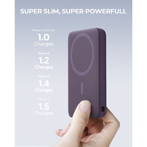 Aukey PB-MS01 MagLynk 6700mAh Magnetic Wireless Charging Power Bank (Purple)