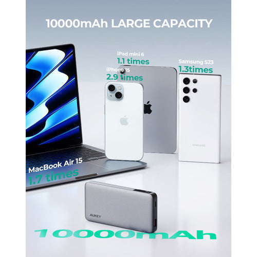 Aukey PB-Y41 Sprint X 30W 10000mAh PD3.0 Power Bank (Grey)