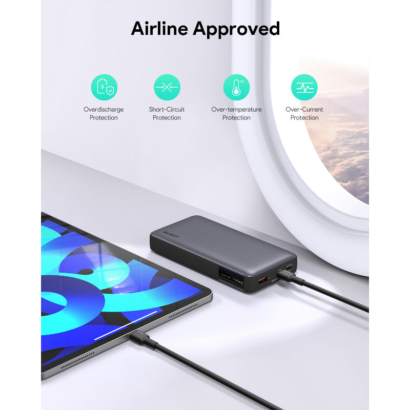 Aukey PB-Y42 Sprint X 20K 30W 20,000mAh Portable Power Bank with PD3.0 (Grey)