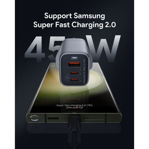 Aukey PA-B6U Omnia Mix 67W UFCS 3-Port Wall Charger (Grey)