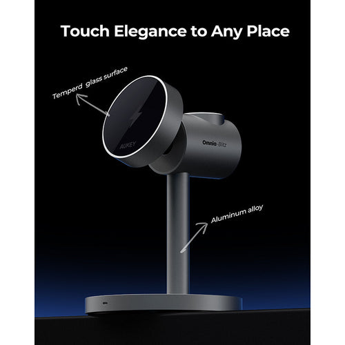 Aukey LC-MC311 MagFusion 3-in-1 Qi2 Magnetic Fast Wireless Charging Station