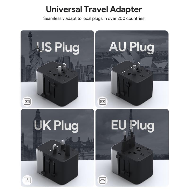 Aukey PA-TA07A 35W GaN Universal Adapter With USB-C and USB-A Ports (Grey)