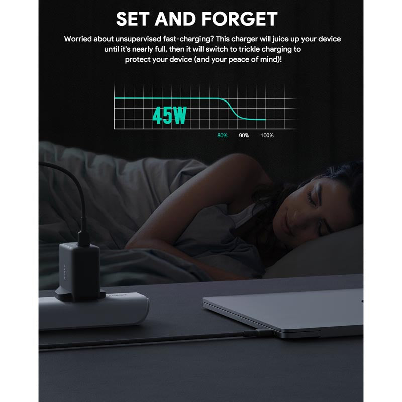 Aukey PA-B4T Omnia II 45W Dual-Port GaNFast PD Wall Charger