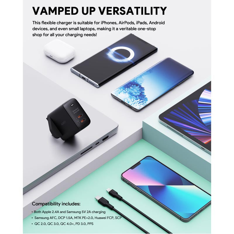 Aukey PA-B4T Omnia II 45W Dual-Port GaNFast PD Wall Charger