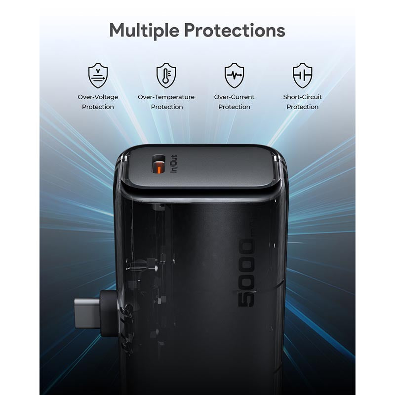 Aukey PB-Y59 Spark Mini 5000mAh Portable Power Bank with Built-in USB-C Port (Grey)