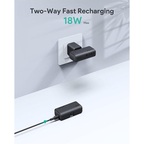 Aukey PB-Y59 Spark Mini 5000mAh Portable Power Bank with Built-in USB-C Port (Grey)